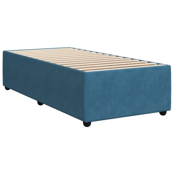 vidaXL Cadre de lit bleu 90x190 cm velours