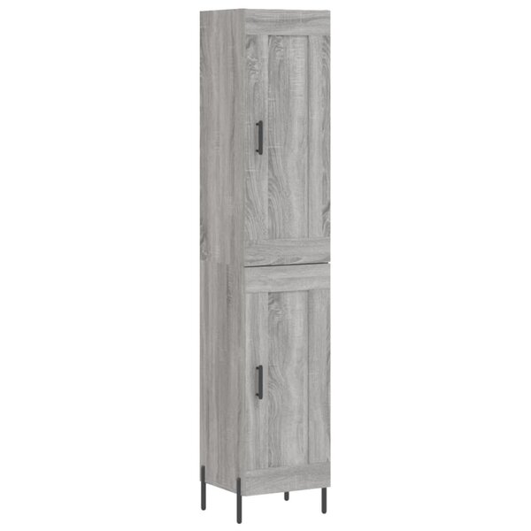 vidaXL Buffet haut Sonoma gris 34 5x34x180 cm Bois d'ingénierie