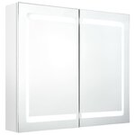 vidaXL Armoire de salle de bain à miroir LED Blanc brillant 80x12x68cm