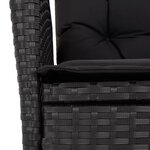 vidaXL Ensemble à manger de jardin 4 Pièces avec coussins noir