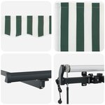 vidaXL Auvent Rétractable Vert et blanc 4 x 2 m Polyester et Aluminium