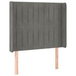 vidaXL Tête de lit à LED Gris clair 103x16x118/128 cm Velours