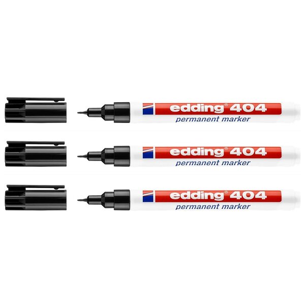 Marqueur Permanent 404 Noir Pointe Ultrafine 0 75 mm x 3 EDDING