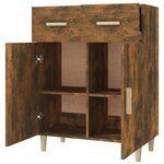vidaXL Buffet Chêne fumé 69 5x34x89 cm Bois d'ingénierie