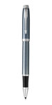 PARKER IM stylo roller, bleu gris, attributs chromés, Recharge noire pointe fine, en écrin