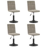 vidaXL Chaises pivotantes à manger lot de 4 gris clair velours