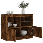 vidaXL Buffet avec lumières LED chêne fumé 81x37x67 cm