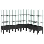 vidaXL Jardinière avec treillis noir 200x160x142 5 cm PP