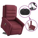 vidaXL Fauteuil inclinable de massage Rouge bordeaux Tissu