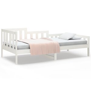 vidaXL Lit de jour sans matelas blanc 90x190 cm bois de pin massif