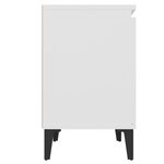 vidaXL Table de chevet avec pieds en métal blanc 40x30x50 cm