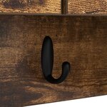 vidaXL Porte-manteau mural avec étagère Montage mural avec stockage avec porte Chêne fumé 80 x 20 x 30 cm