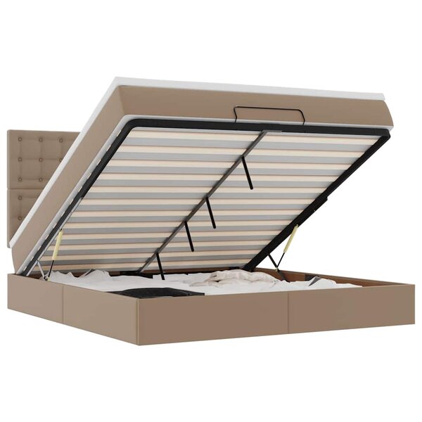 VidaXL Cadre de lit ottoman et matelas cappuccino 160x200cm similicuir