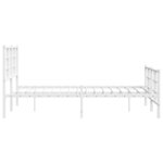 vidaXL Cadre de lit métal sans matelas et pied de lit blanc 120x200 cm