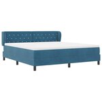 vidaXL Lit à ressorts avec matelas Bleu foncé 180 x 200 cm Velours