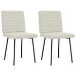vidaXL Chaises à manger lot de 2 Crème Velours