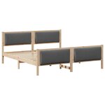 vidaXL Cadre de lit avec tête de lit Gris foncé 200 x 200 cm tissu