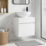 vidaXL Meuble de lavabo mural Blanc 49 x 44 5 x 66 5 cm