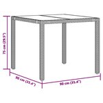 vidaXL Ensemble de bistro de jardin 5 Pièces coussins noir poly rotin