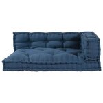 vidaXL Coussin de canapé sur palette 3 Pièces Indigo tissu