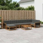 vidaXL Ensemble de canapés d'extérieur 8 Pièces Naturel et Anthracite