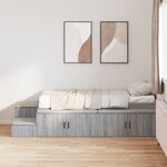 vidaXL Cadre de lit de rangement Gris Sonoma 80x200 cm