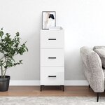 vidaXL Buffet Blanc brillant 34 5x34x90 cm Bois d'ingénierie