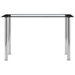 vidaXL Table à manger Noir et transparent 120x60x75 cm Verre trempé