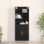 vidaXL Haut Armoire Montage mural 2 Pièces Chêne noir 70 x 34 x 180 cm