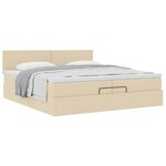 VidaXL Cadre de lit ottoman avec matelas crème 200x200 cm tissu