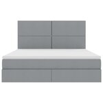 vidaXL Lit de rangement LED avec matelas Gris clair 160 x 200 cm Tissu