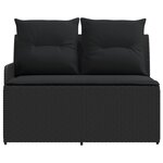 vidaXL Sofa de jardin avec accoudoirs et sofa d'angle 2 Pièce Noir