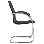 Chaise fauteuil siège de bureau informatique étude cantilever similicuir noir 02_0023995