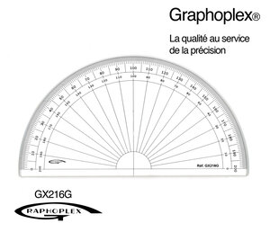 Rapporteur 1/2 cercle grades Ø 16 cm