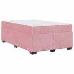 vidaXL Cadre de lit avec matelas Rose 120 x 200 cm Velours