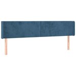 vidaXL Tête de lit avec oreilles Bleu foncé 163x16x78/88 cm Velours