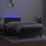 vidaXL Sommier à lattes de lit et matelas et LED Gris foncé 80x200cm