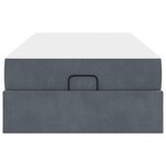 vidaXL Cadre de lit avec matelas avec matelas 2 Pièces Gris Foncé Velours