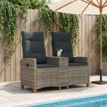vidaXL Banc inclinable avec table 2 -Seater 126 x 65 x 112 cm