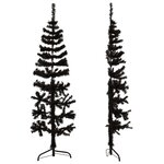 vidaXL Demi sapin de Noël artificiel mince avec support Noir 120 cm