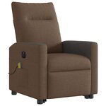 vidaXL Fauteuil inclinable de massage électrique Marron Tissu