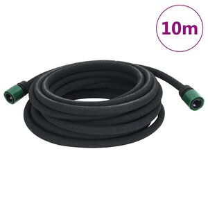 vidaXL Tuyau d'arrosage de jardin noir 0 6" 10 m caoutchouc
