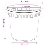 vidaXL Pot à fleurs rond 6 Pièces Noir Ø 15 x 12 cm Plastique