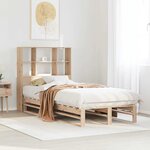 vidaXL Lit bibliothèque sans matelas 90x190 cm bois massif