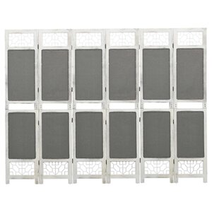 vidaXL Cloison de séparation 6 panneaux Gris 210x165 cm Tissu