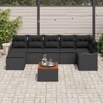 vidaXL Ensemble de canapé de jardin 8 Pièces Noir