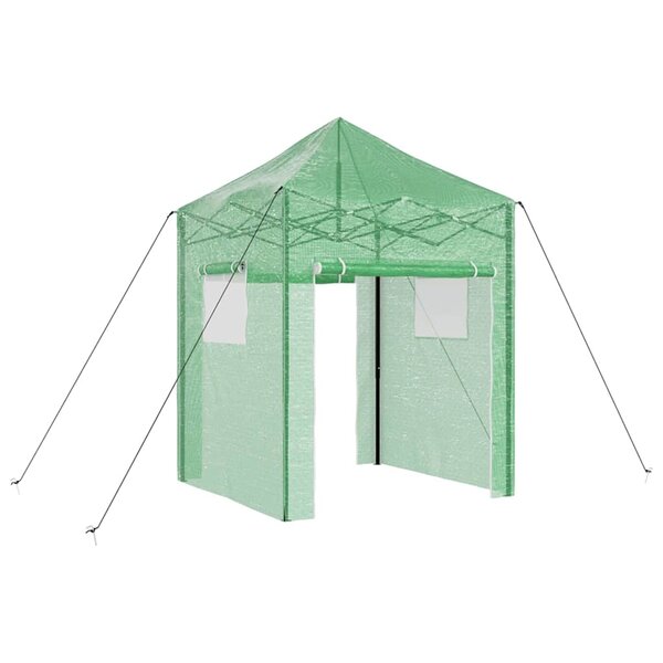 vidaXL Serre avec cadre pop-up avec toit Vert 200 x 200 x 300 cm Fer