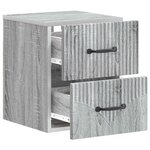 vidaXL Cabinet de chevet mural 2 Pièces Sonoma gris 34 5 x 33 x 40 cm