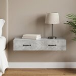 vidaXL Table d'appoint murale Gris béton 87 5 x 34 5 x 17 cm