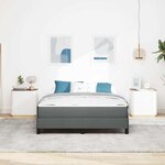 vidaXL Lit à ressorts avec matelas Gris foncé 140 x 190 cm tissu
